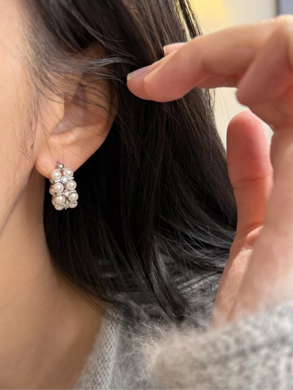 Pearl Hoop Earrings