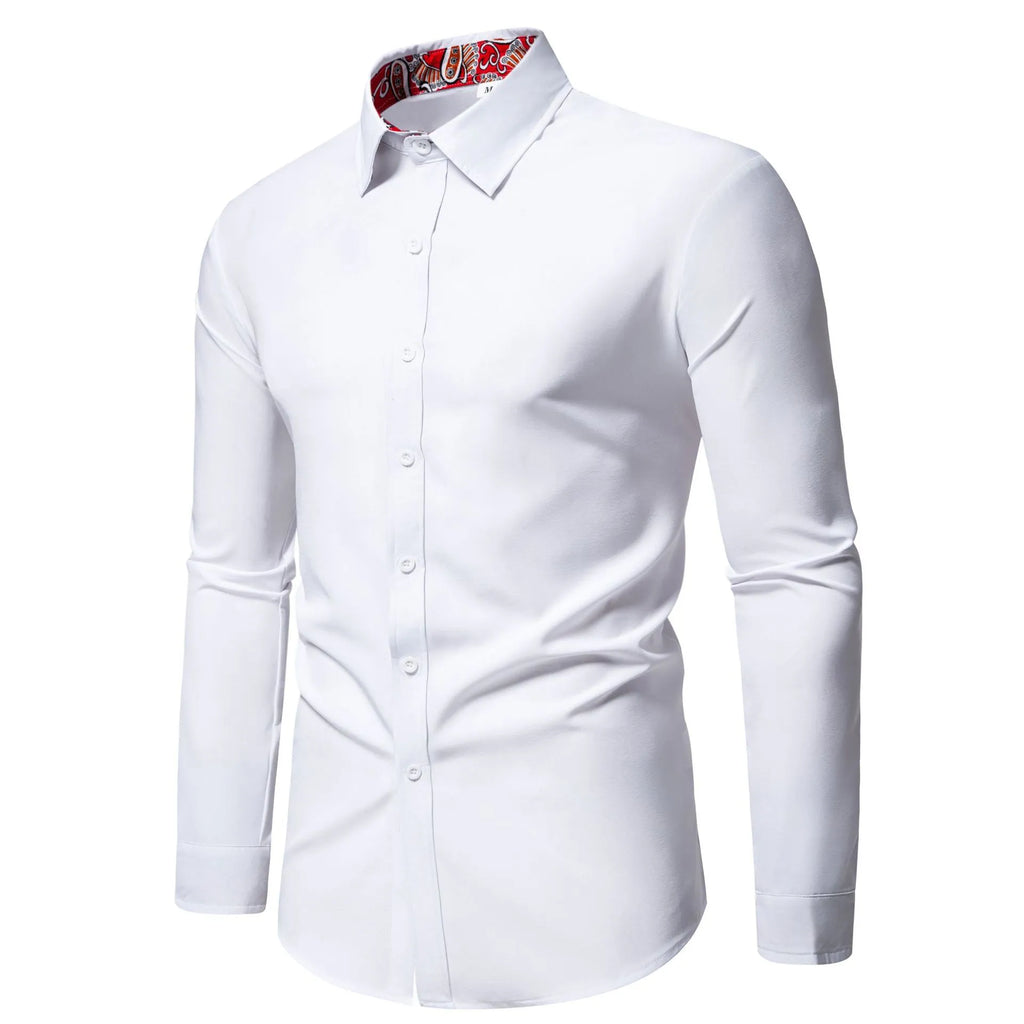 Men's Casual Button-Down Shirt with Cuff Detail