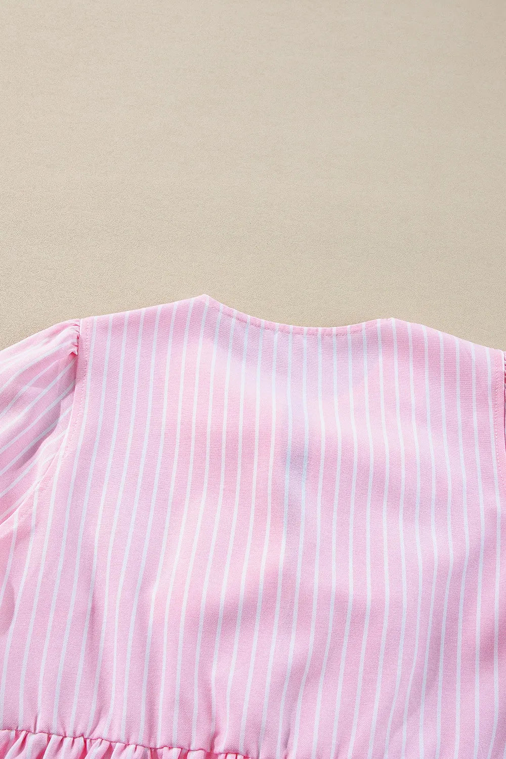 Tie Front Striped Peplum Blouse