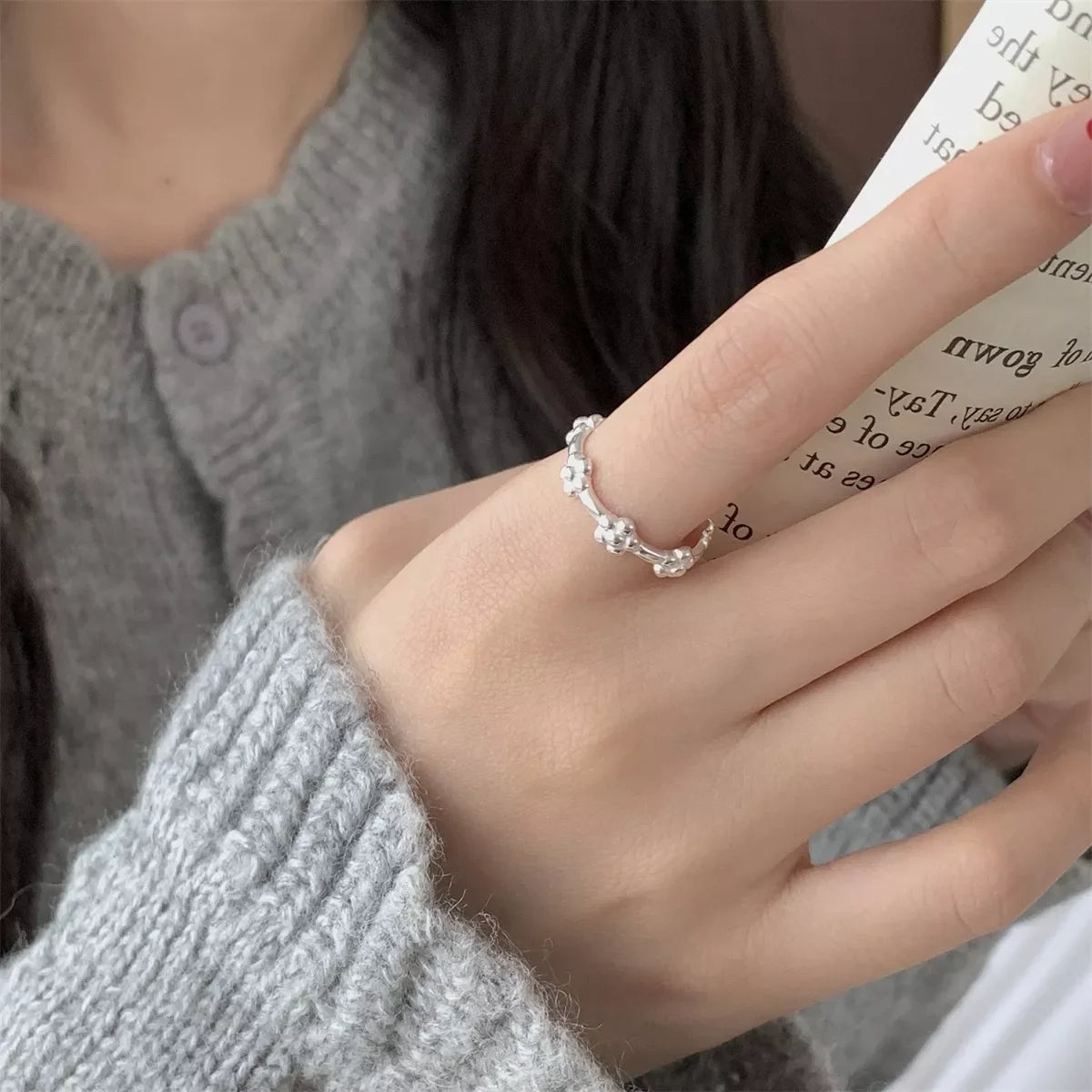 925 Sterling Silver Flower Ring