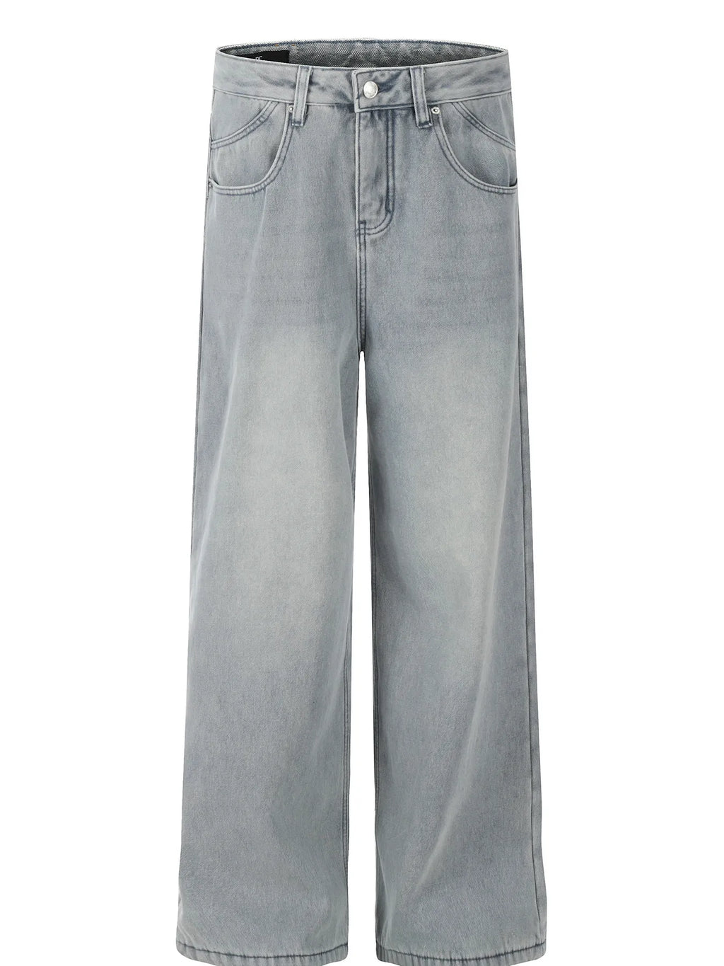 Men's Washed Wide Leg Relaxed Fit Denim Jeans