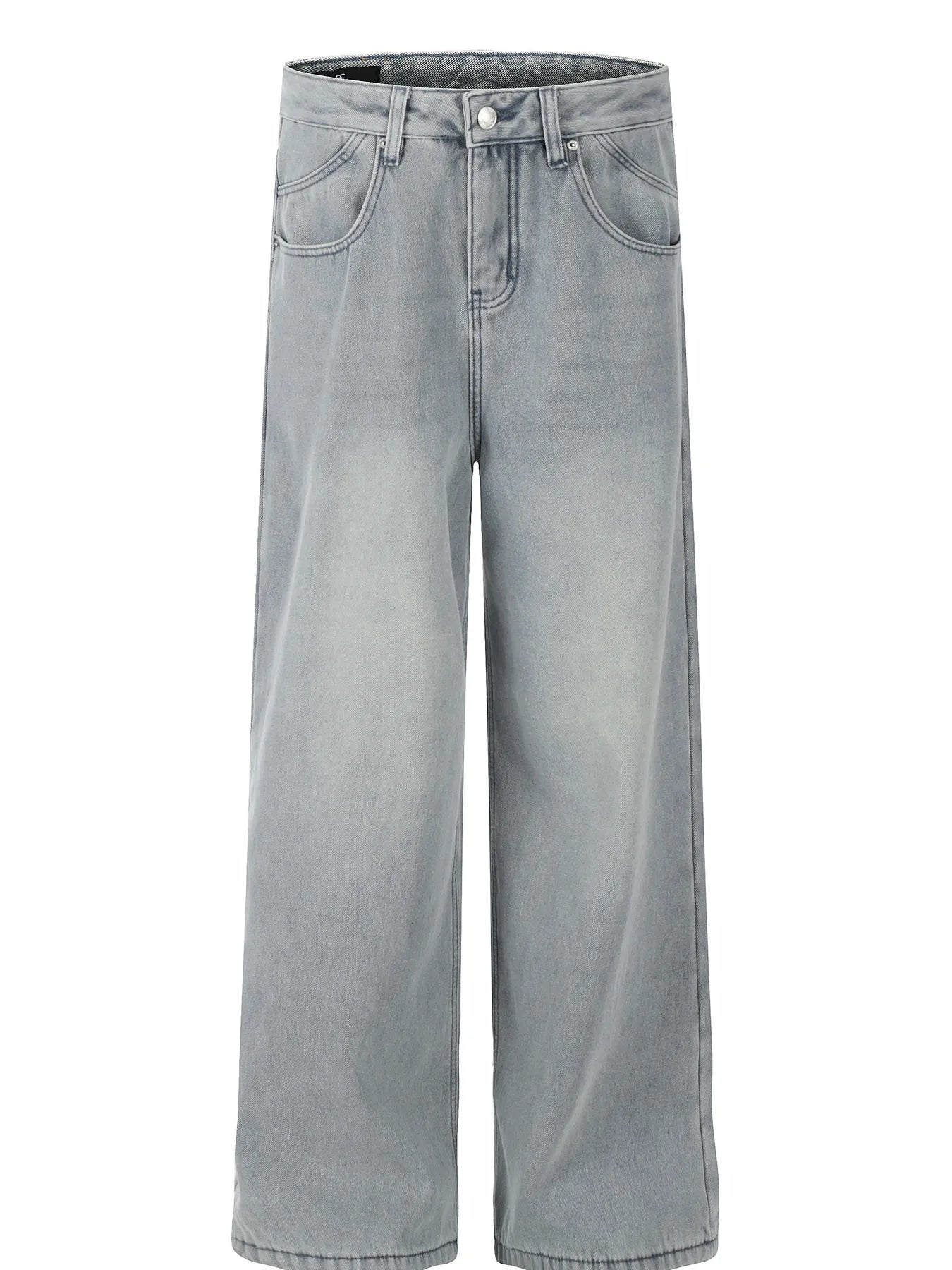 Men's Washed Wide Leg Relaxed Fit Denim Jeans