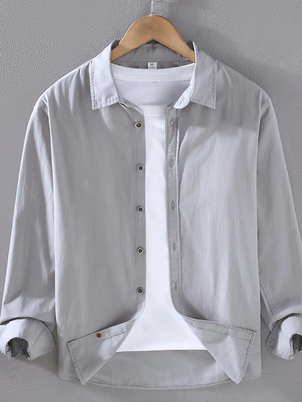 Men's Plus Size Long Sleeve Button-Up Shirt