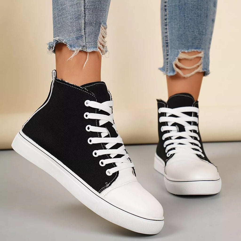 Round Toe Lace Up Sneakers