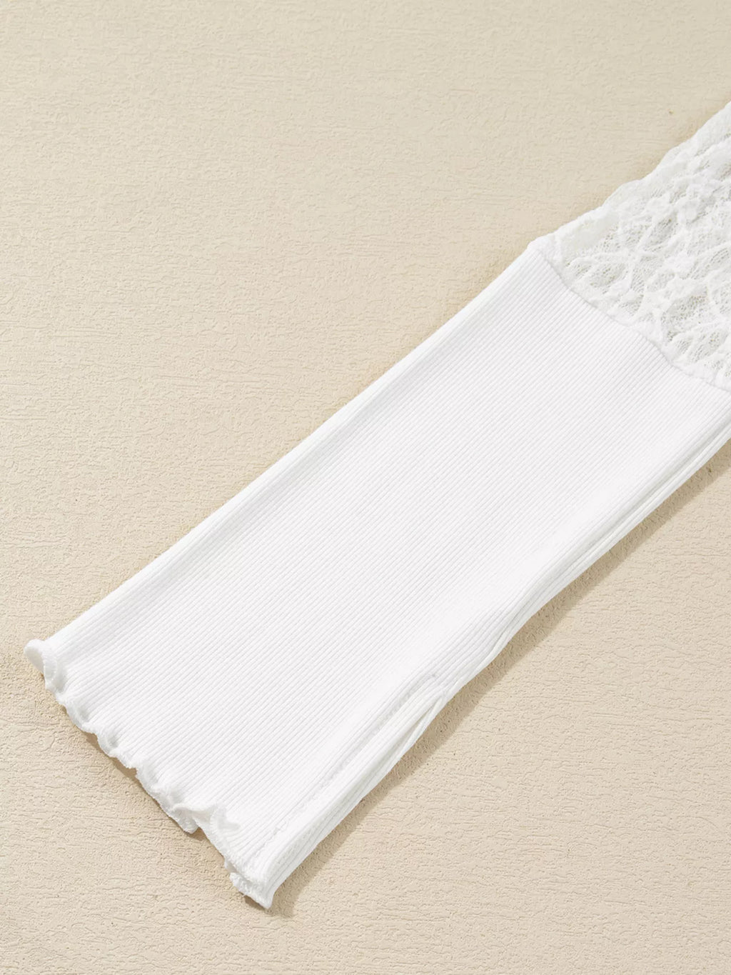 Sheer Lace Long Sleeve Slim Henley Top