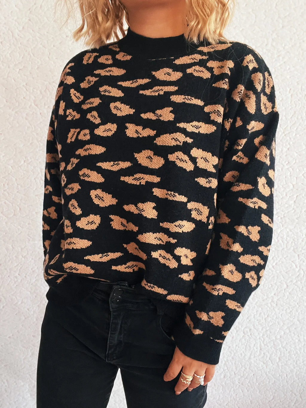 Mock Neck Long Sleeve Sweater