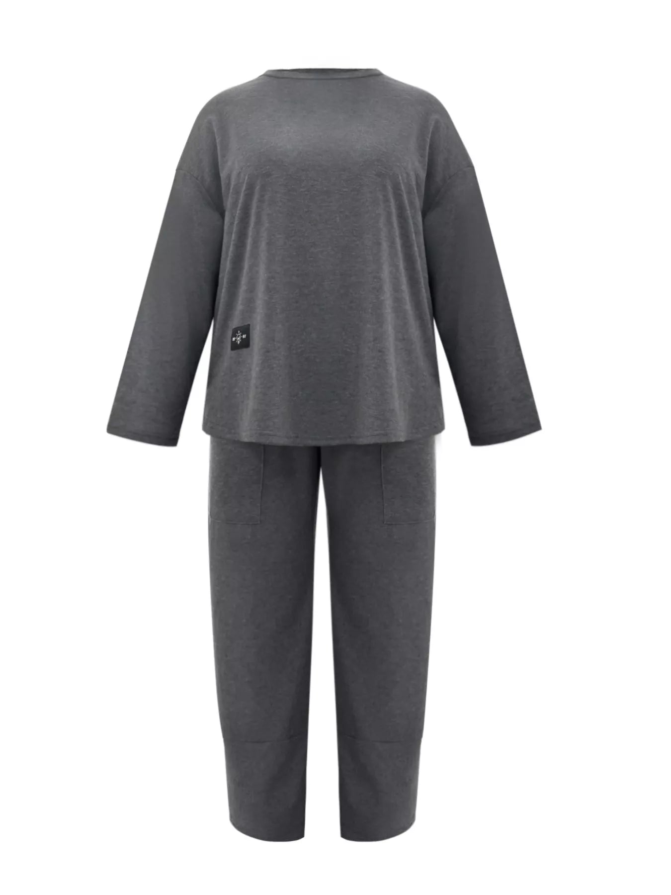 Plus Size Casual Loose Fit Top and Pants Two-Piece Set