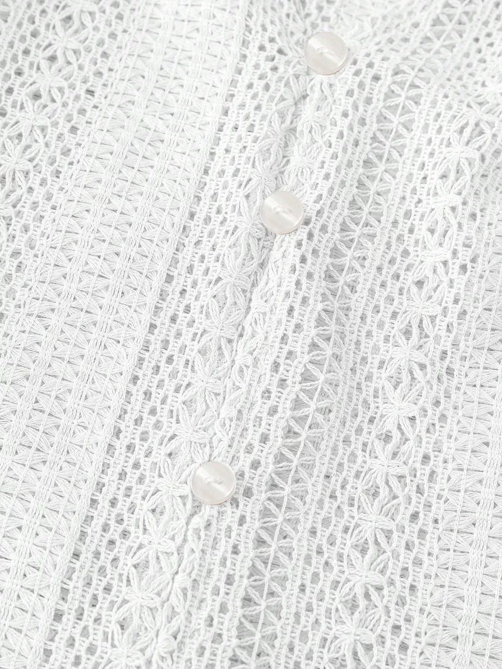 Lace Notched Long Sleeve Shirt