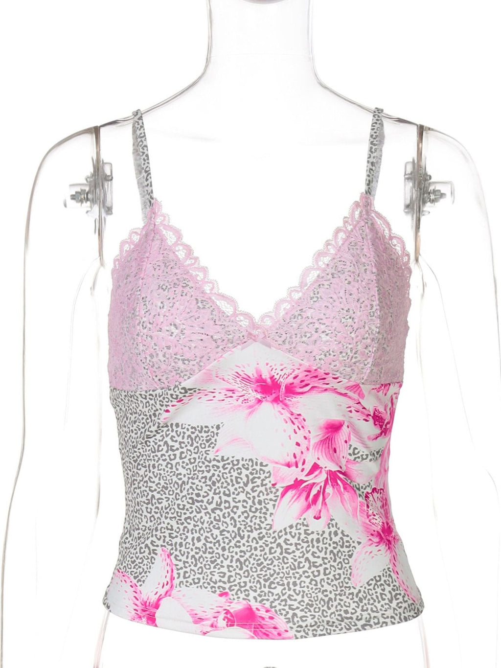 Lace Detail Leopard Cami