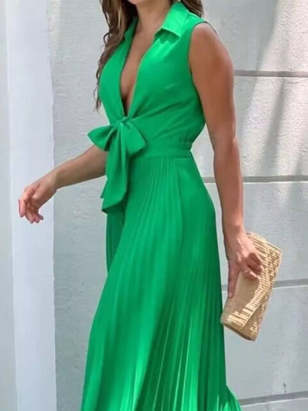 Tie Front Sleeveless Maxi Dress