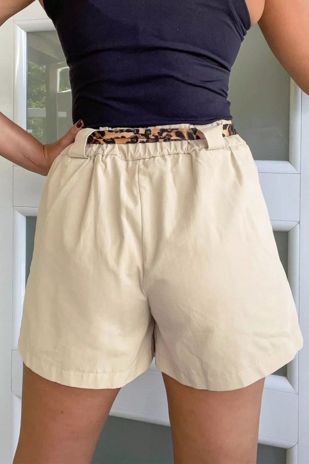 High-Waisted Pleated Shorts