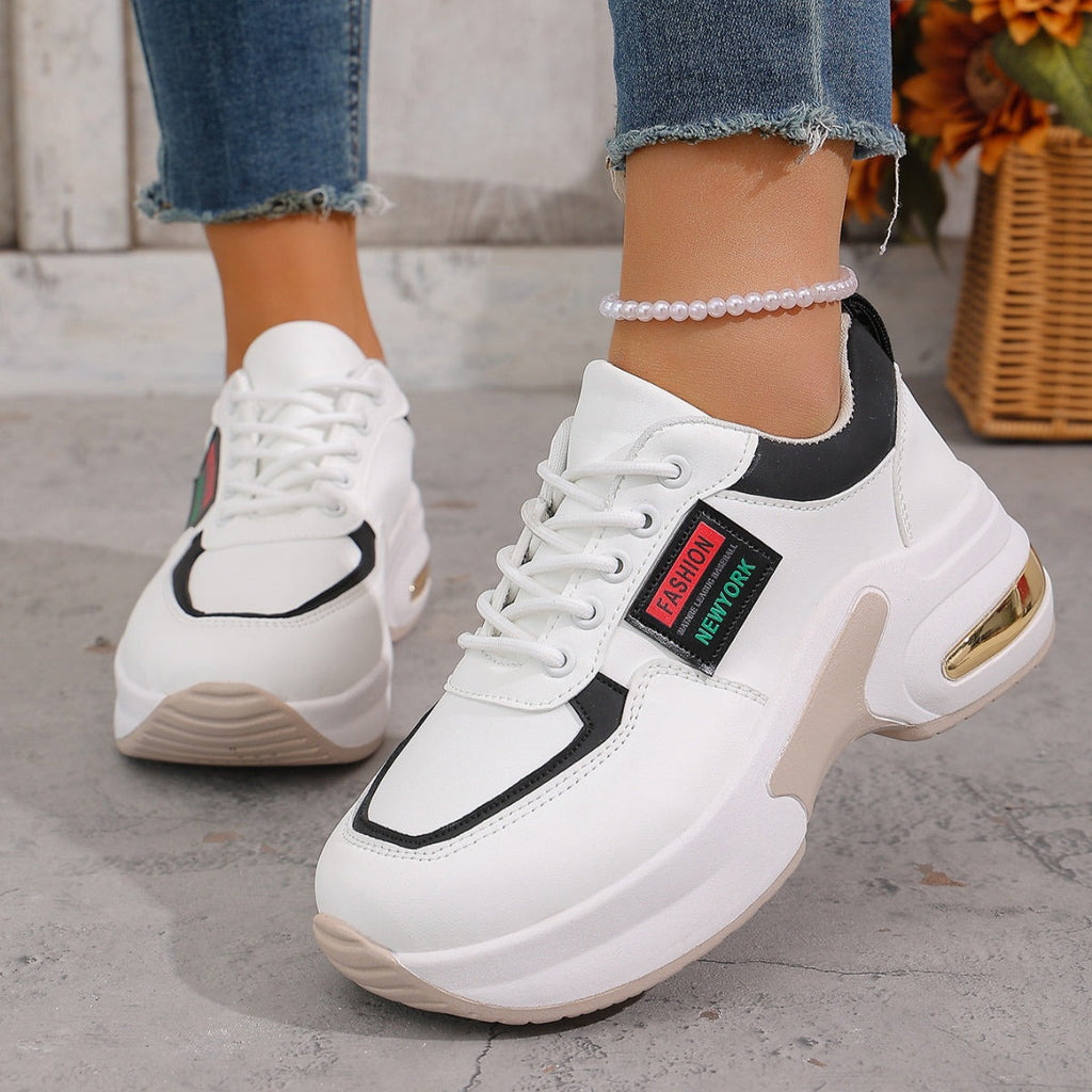 Round Toe Lace Up Sneakers