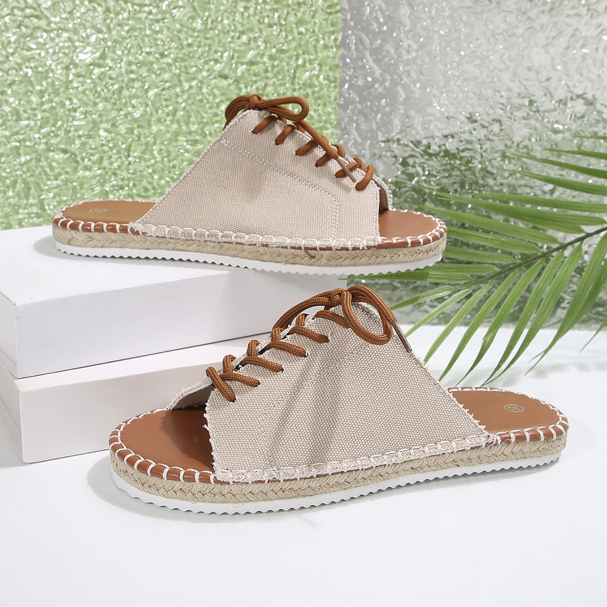 Open Toe Lace Up Sandals