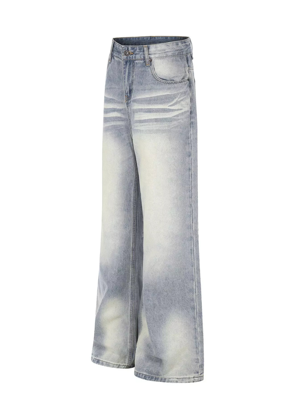 Men's Full Size Vintage Wash Wide Leg Jeans Plus Size