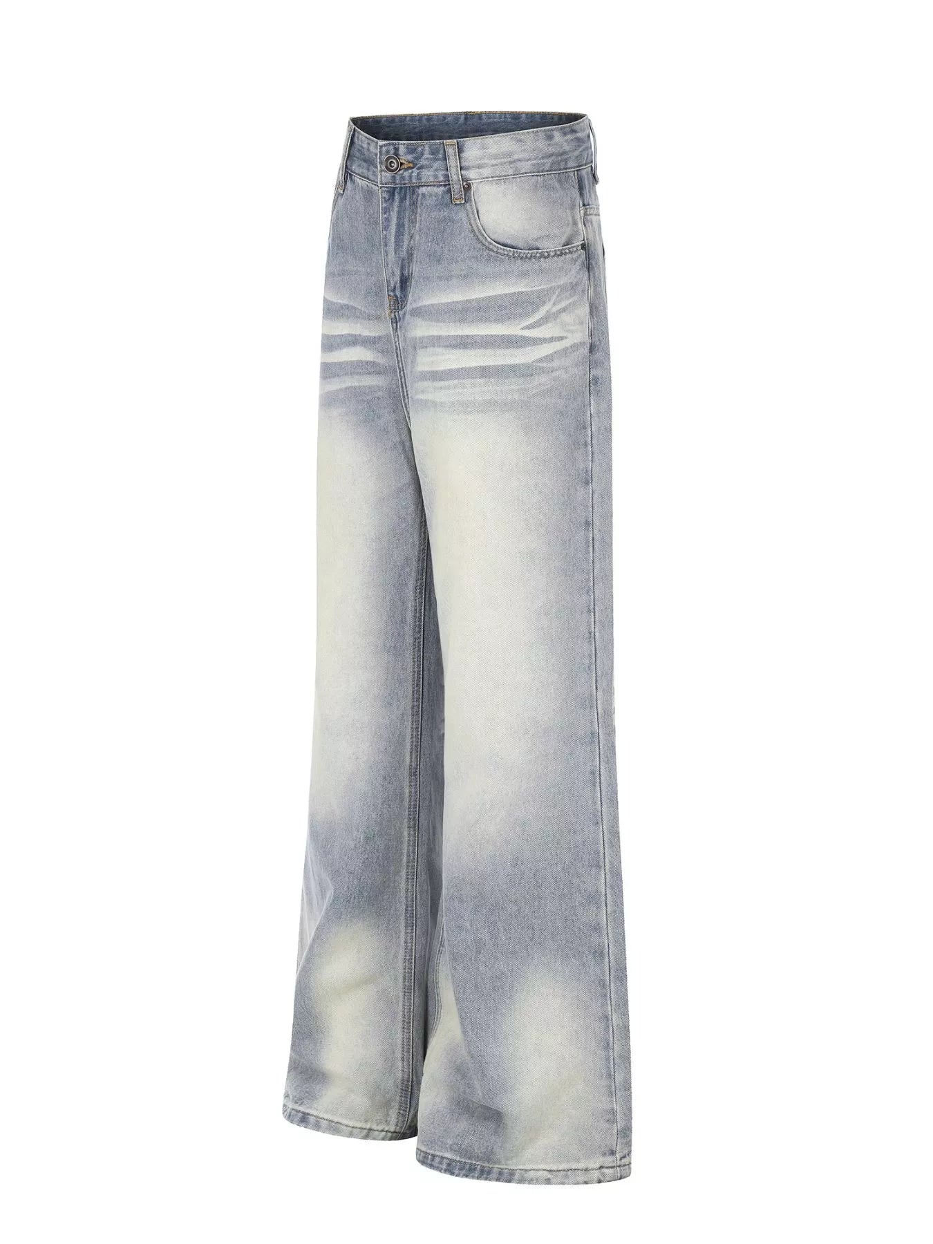Men's Full Size Vintage Wash Wide Leg Jeans Plus Size