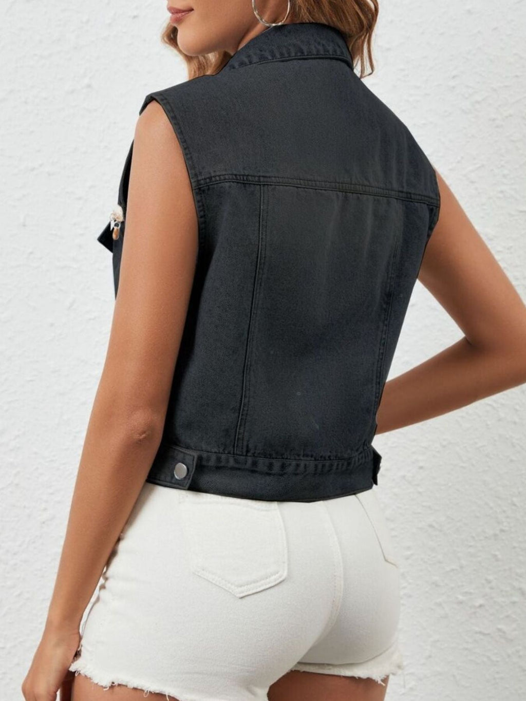 Button Up Denim Vest