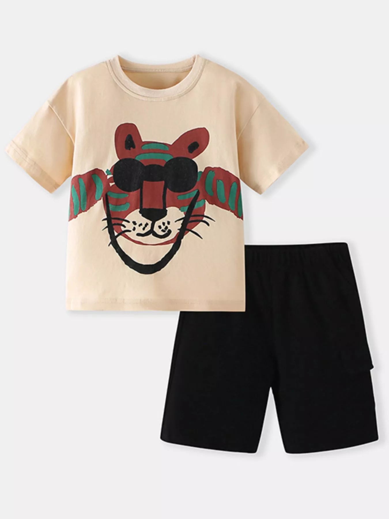 Children's Tiger Graphic Tee & Shorts Set