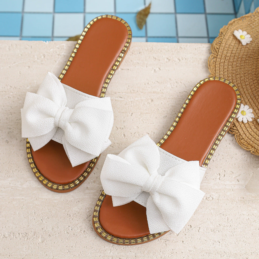 Bowknot Embellished Flat Sandals