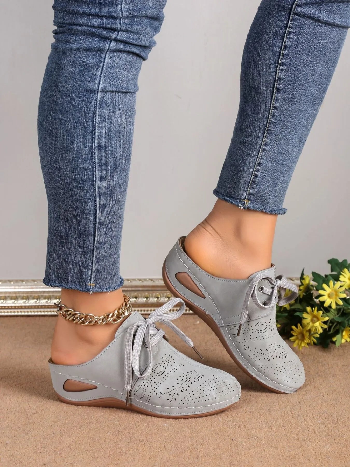 Breathable Lace-Up Slip-Ons