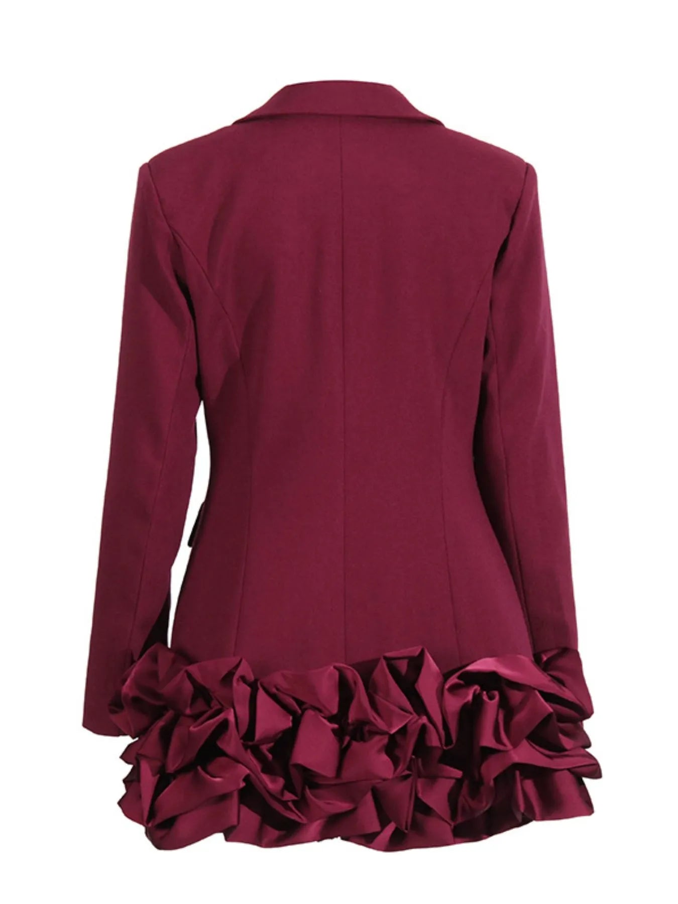 Ruffle Hem Double-Breasted Blazer Dress