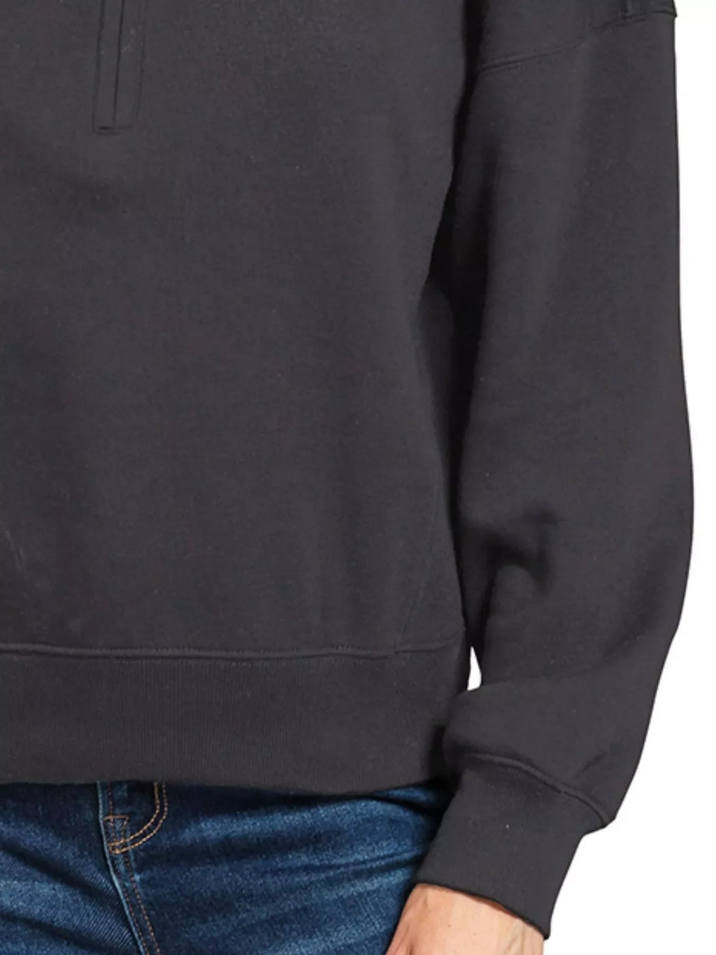 Zenana Fleece High Neck Half Zip Sweatshirt