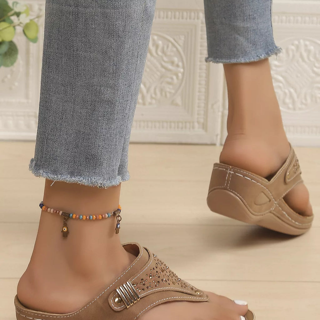 Toe Post Wedge Sandals