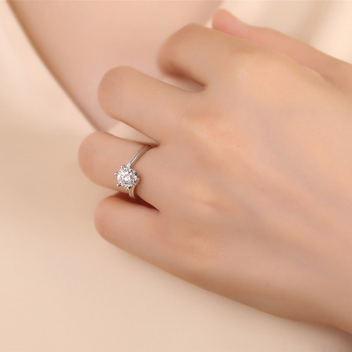 1 Carat 925 Sterling Silver Moissanite Ring