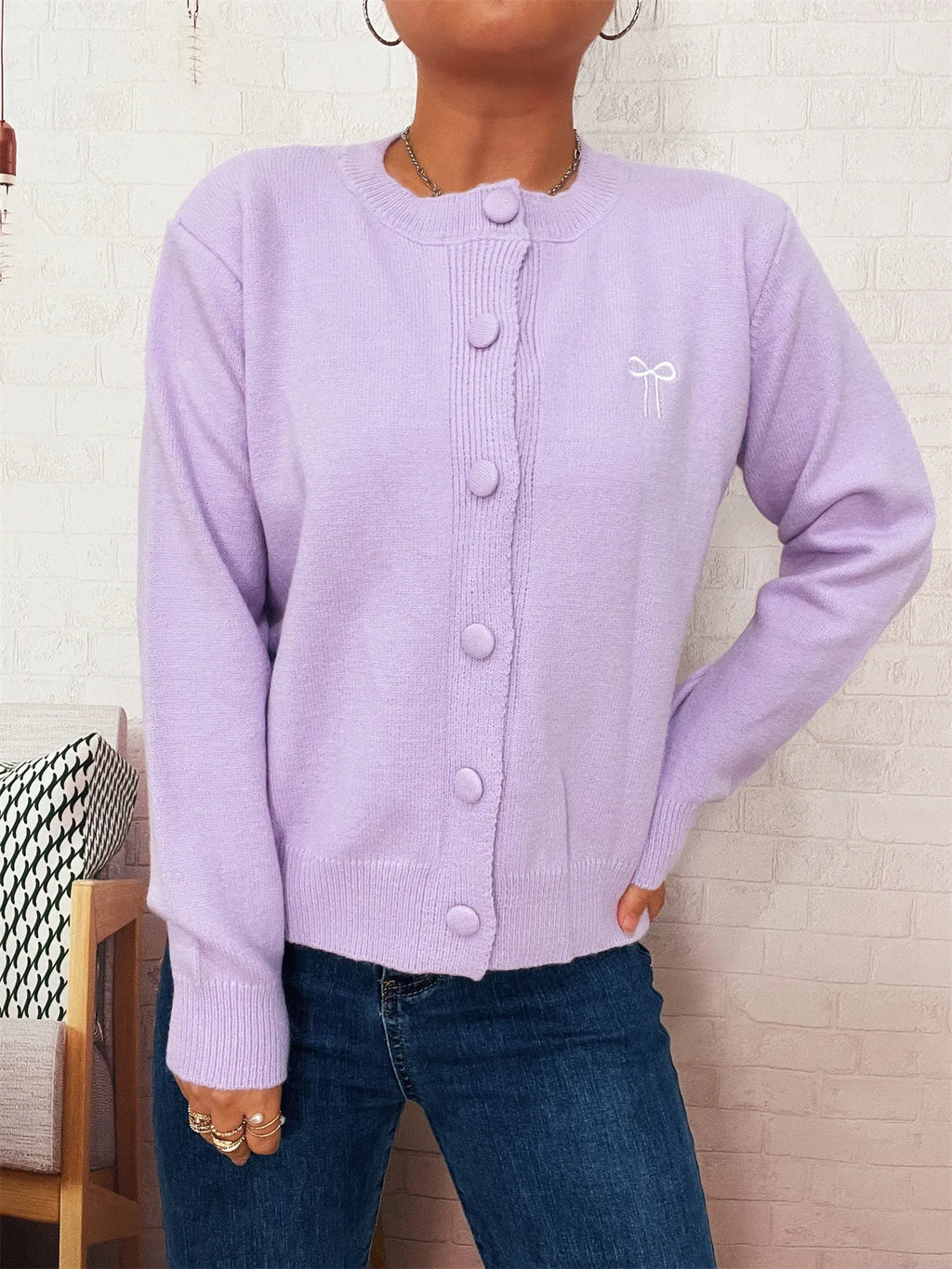 Button-Up Long Sleeve Cardigan