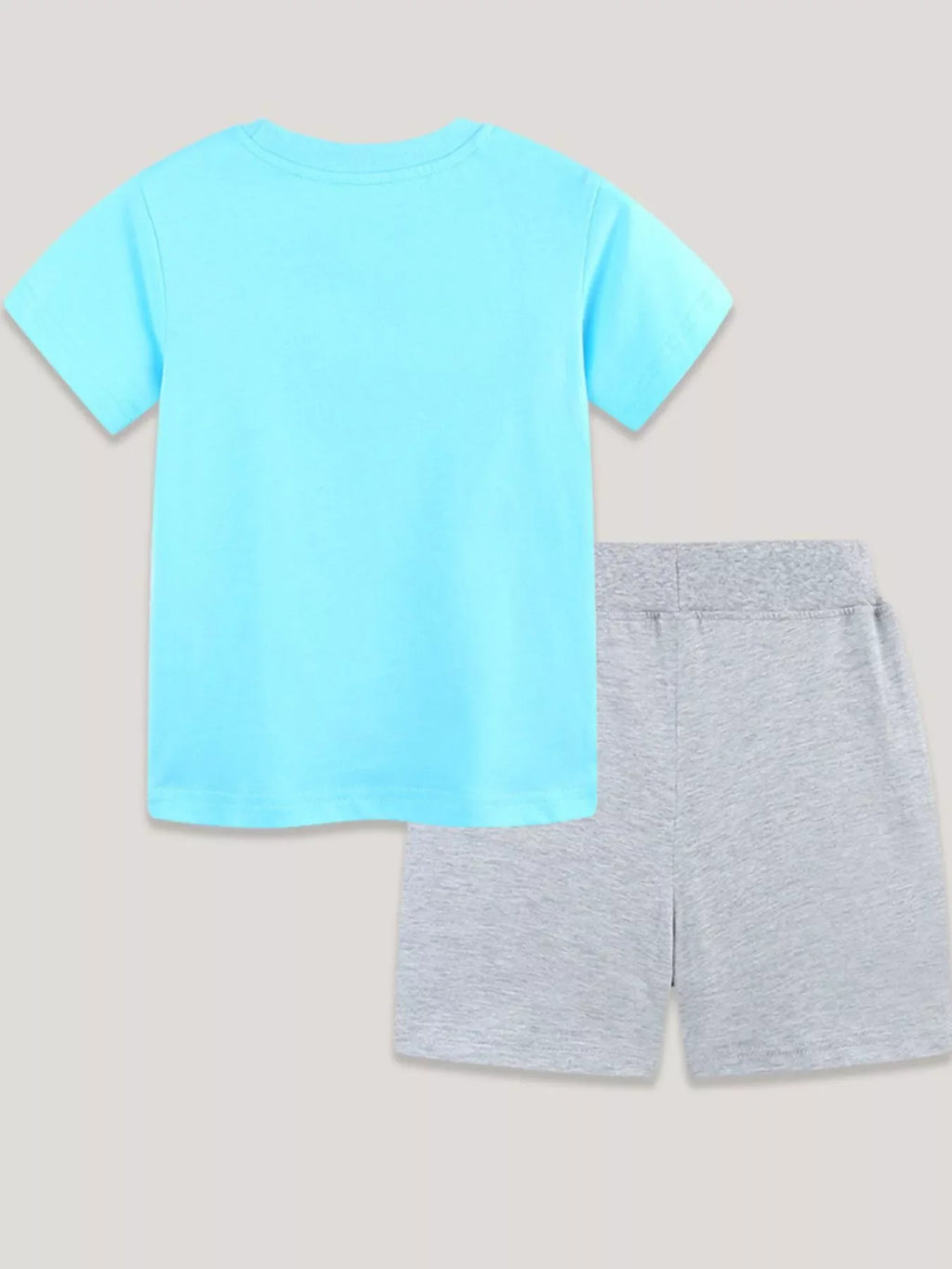 Children's Graphic Round Neck Tee and Shorts Set