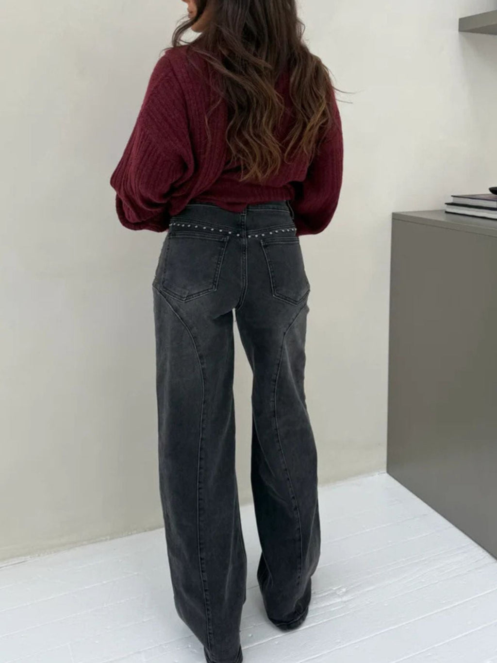 Studded Wide Leg Jeans