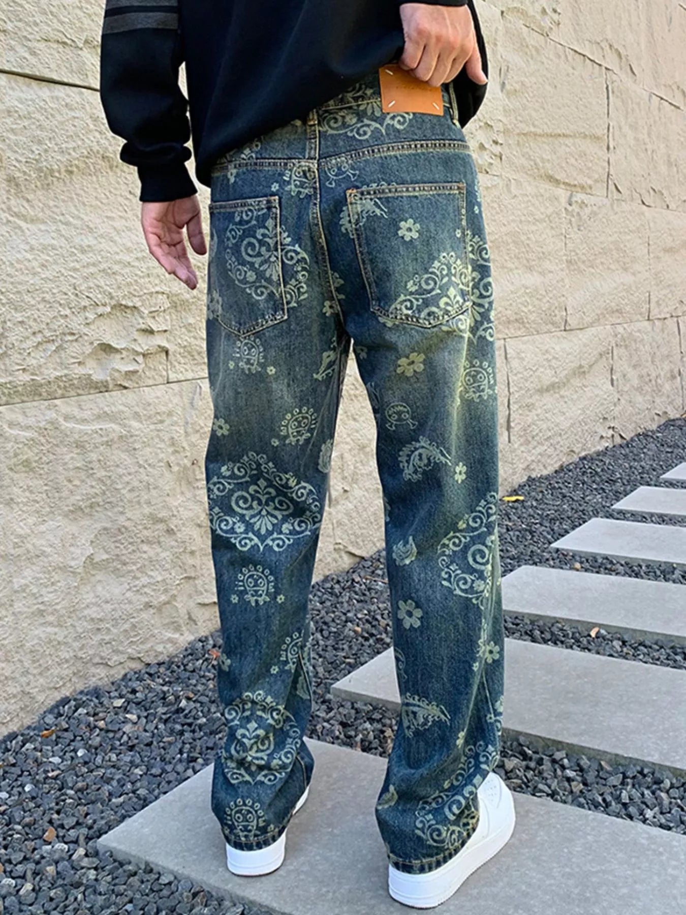 Men's Vintage Washed Loose Fit Jeans