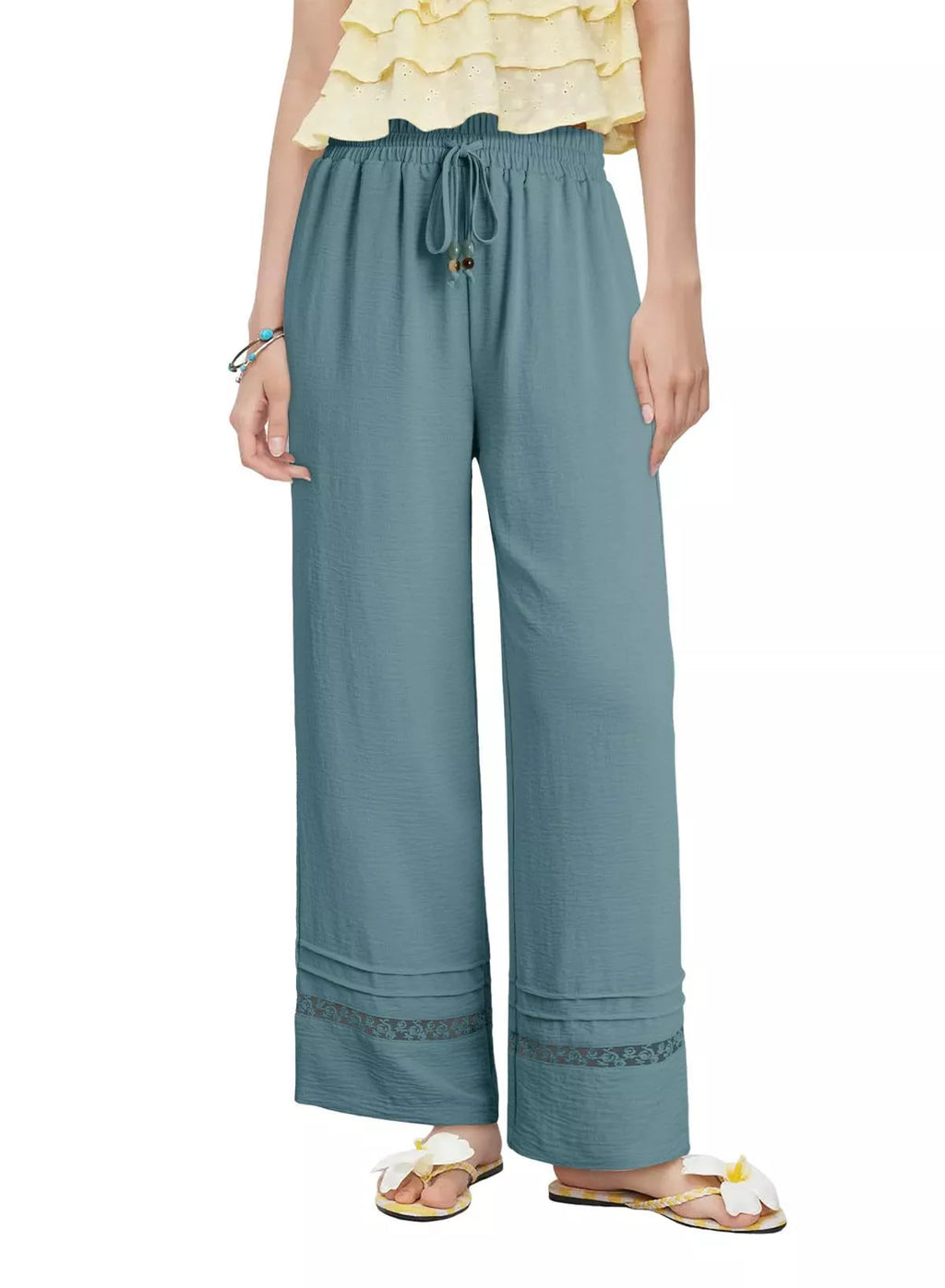 Casual Wide Leg Drawstring Pants