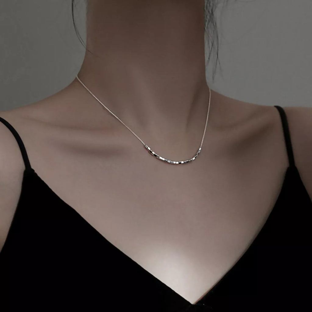 925 Sterling Silver Cube Necklace