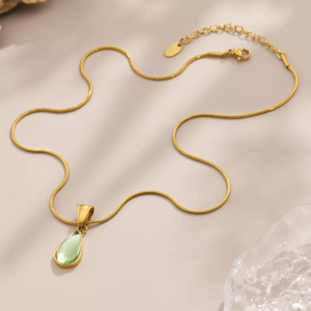 Stainless Steel Teardrop Necklace
