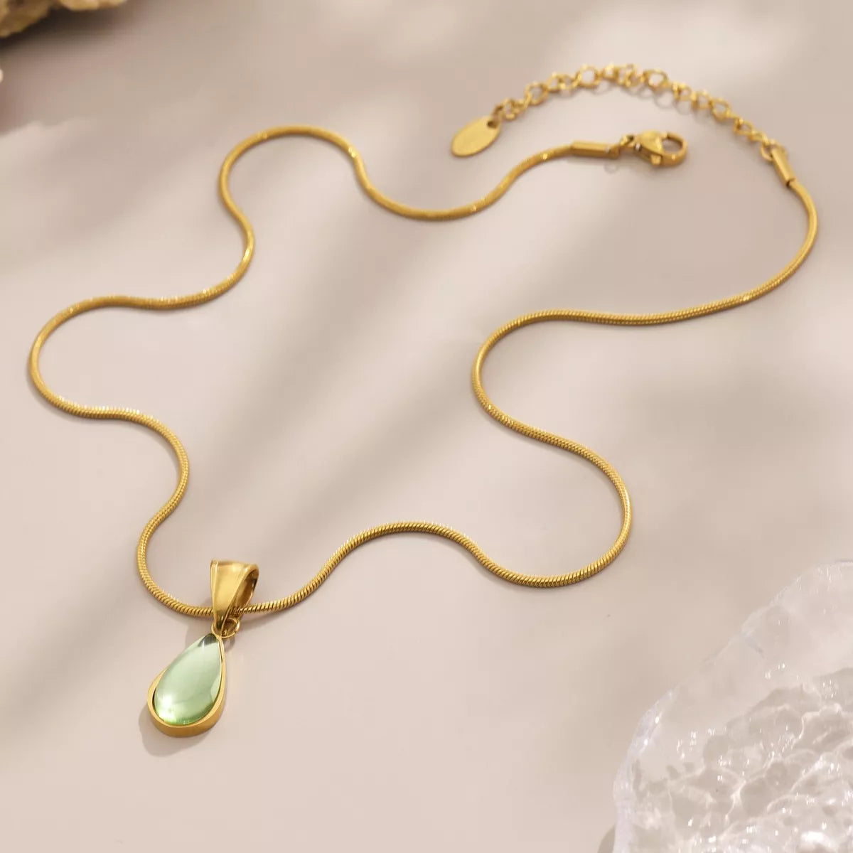 Stainless Steel Teardrop Necklace