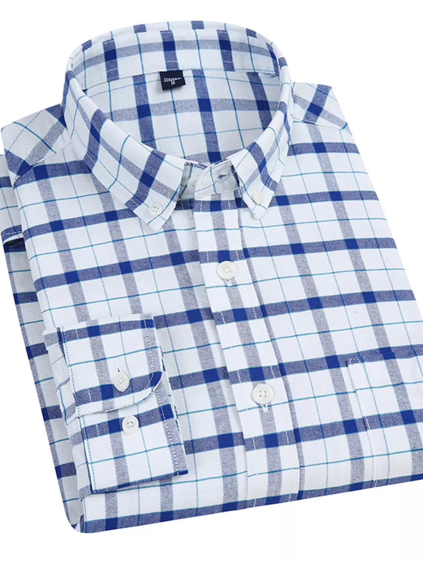 Men's Full Size Plaid Long Sleeve Shirt Plus Size