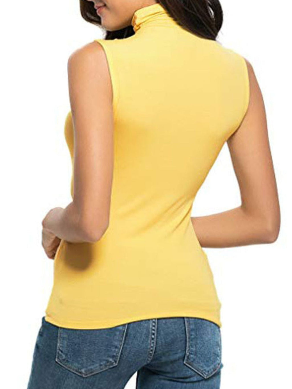 Sleeveless Turtleneck Slim Fit T-Shirt