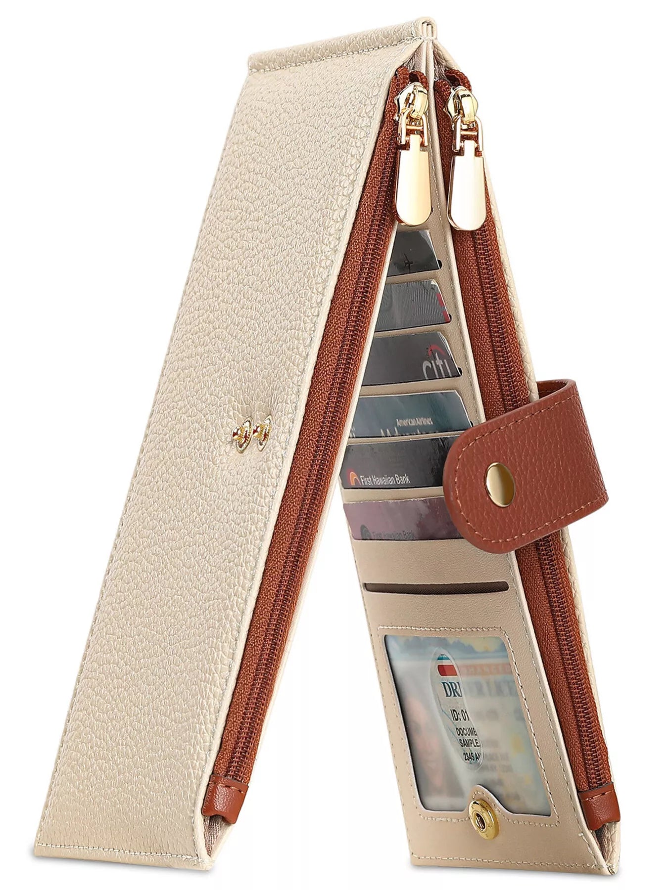 Dual Zipper Long Wallet