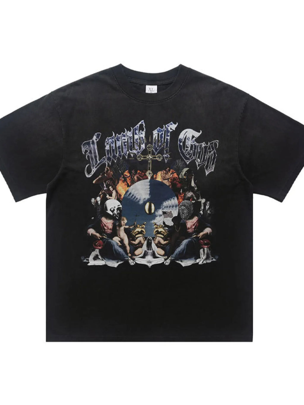 Men's Vintage Graphic Round Neck Oversized T-Shirt