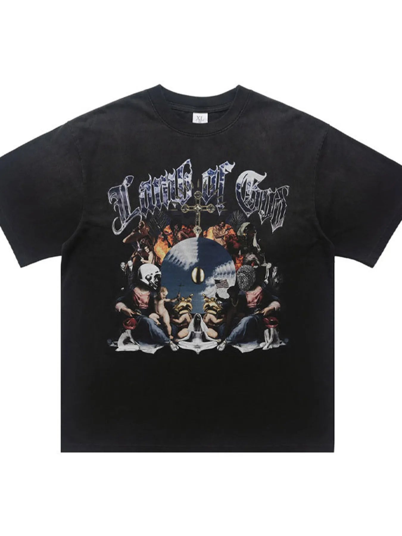 Men's Vintage Graphic Round Neck Oversized T-Shirt