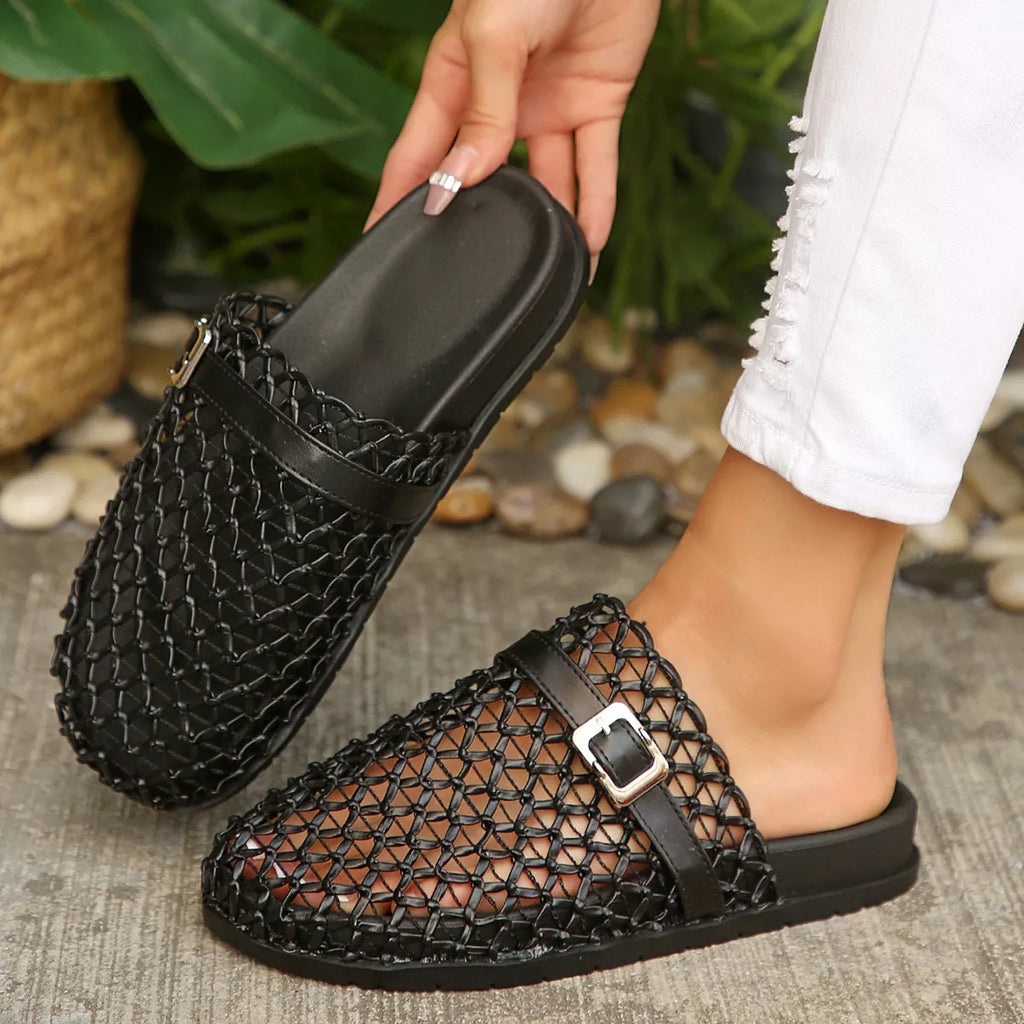 Round Toe Buckle Sandals