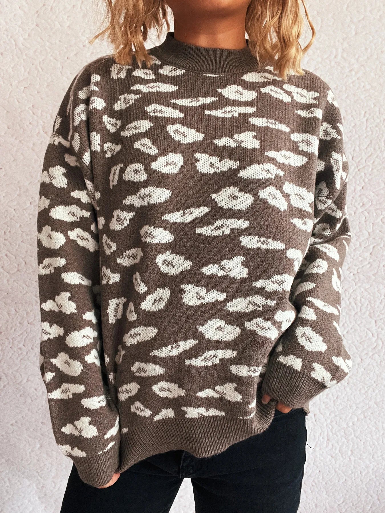 Mock Neck Long Sleeve Sweater