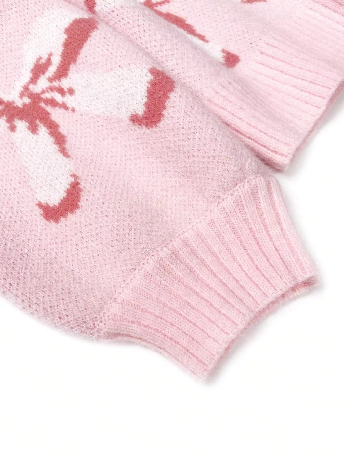 Bow Round Neck Dropped Shoulder Sweater