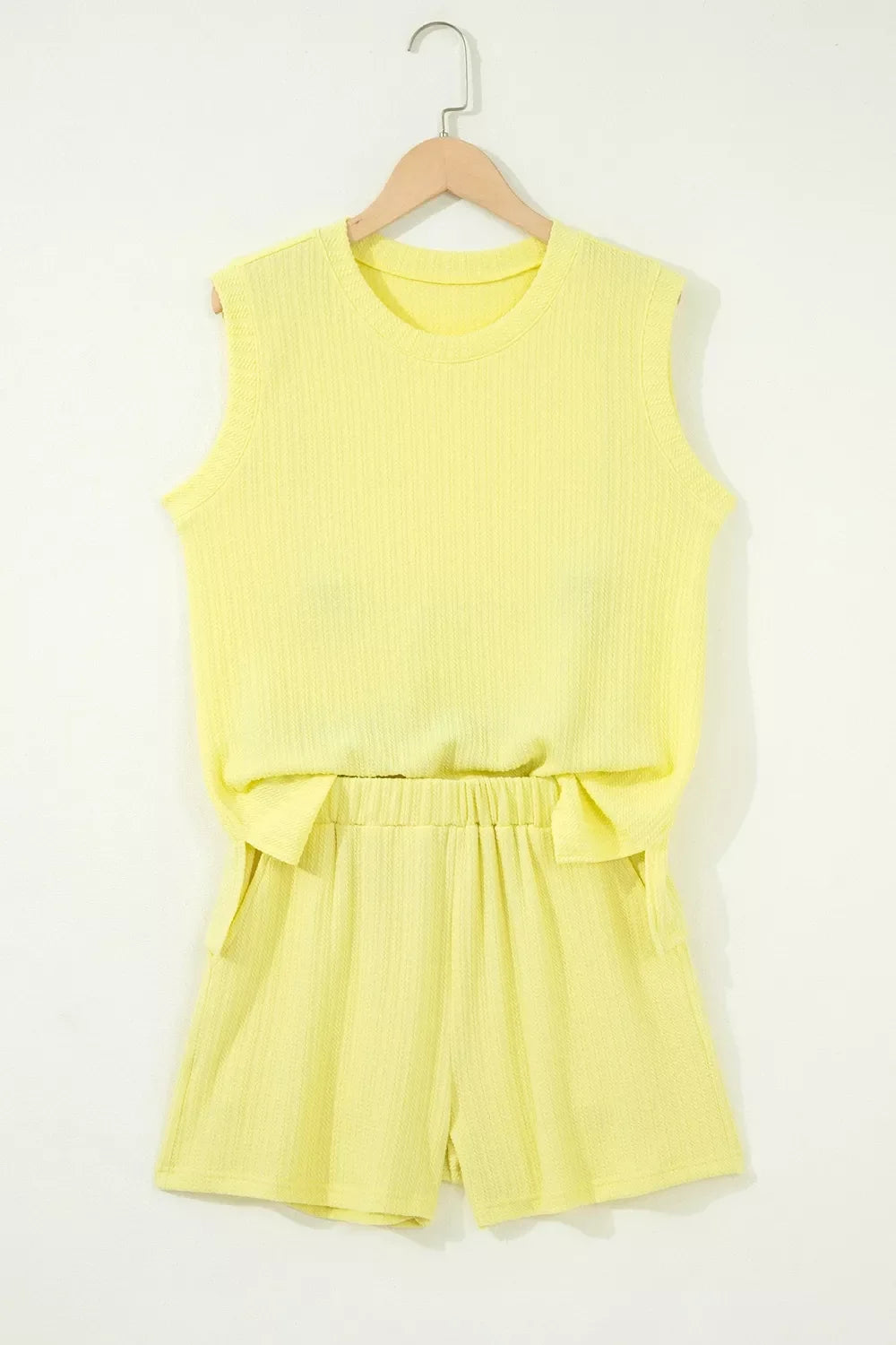 Ribbed Knit Tank and Shorts Set