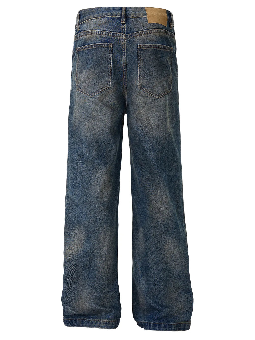 Men's Vintage Wash Wide Leg Relaxed Fit Jeans