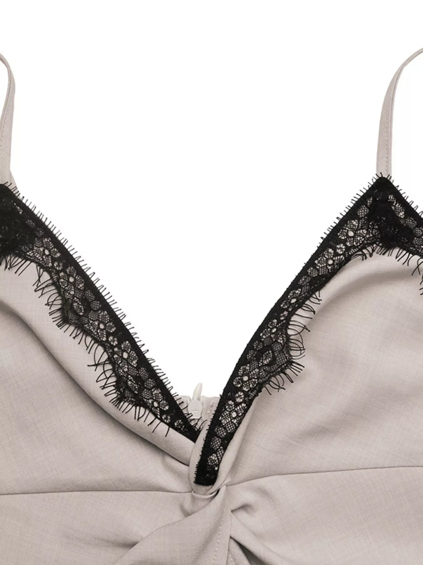 Lace Trim Twist Front Cami