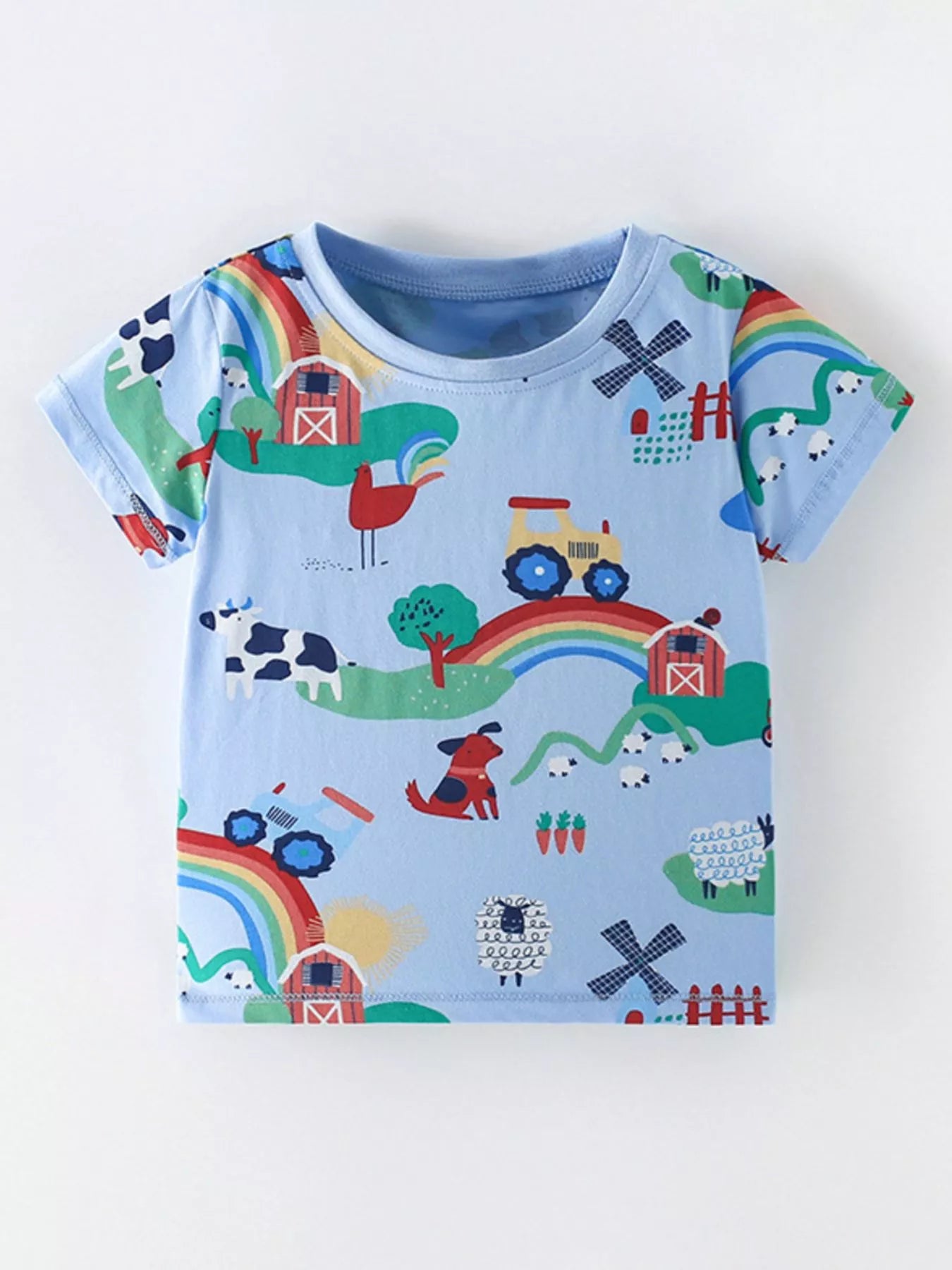 Children's Printed Crew Neck Short Sleeve T-Shirt