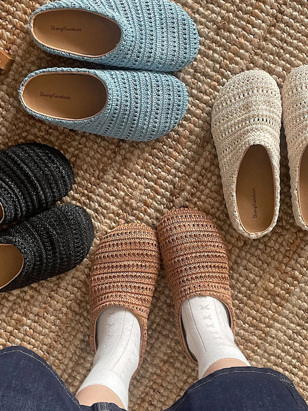 Knitted Round Toe Slip-Ons
