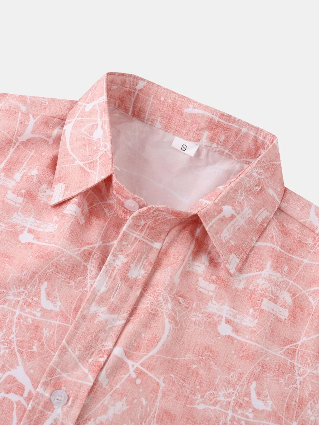 Men's Printed Short Sleeve Button Down Shirt