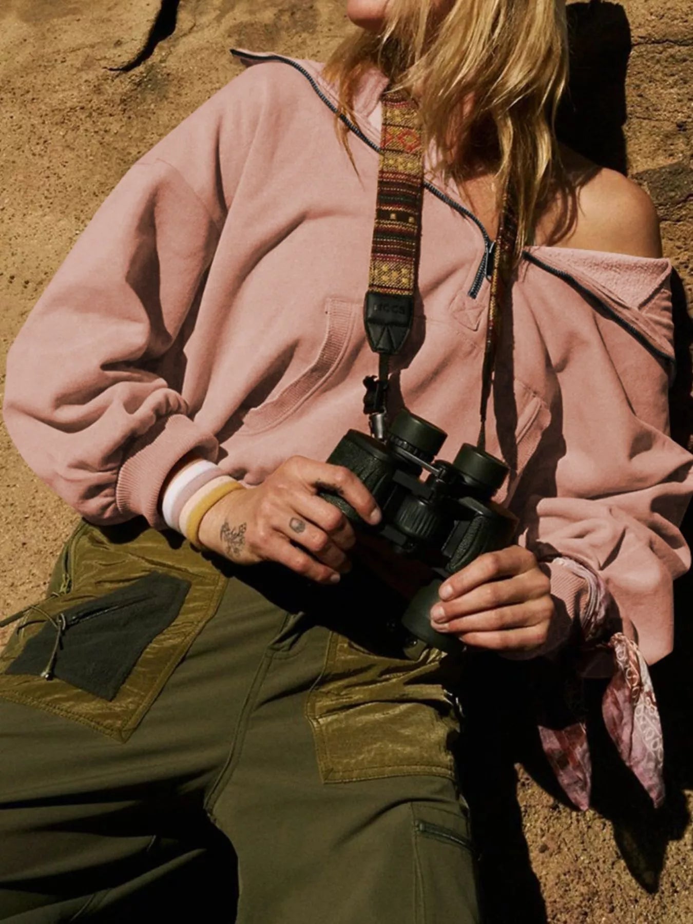 Half-Zip Dropped Shoulder Hoodie